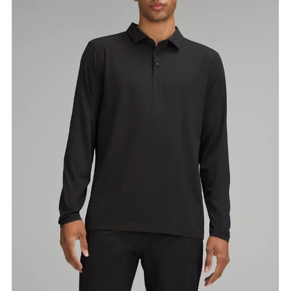 Lululemon Evolution Polo Shirt Men’s Size Large Dark Green Long Sleeve Athletic - Picture 1 of 6